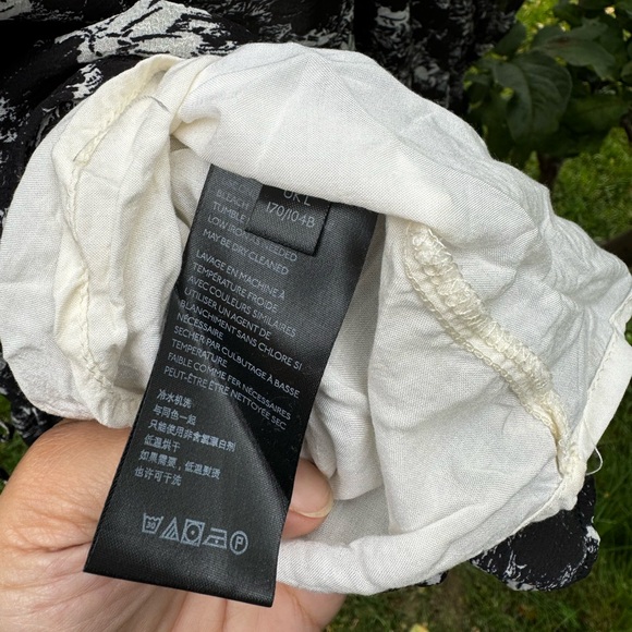 FREE PEOPLE These Dreams Ruffled Floral Mini Dress, Black & White - Sz L - Picture 10 of 13